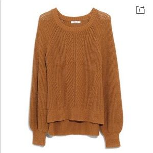 Madewell Balloon-Sleeve Pullover Sweater in Egyptian Gold Size M